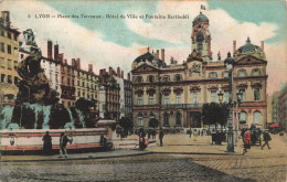 FRANCE - Lyon - Place Des Terreaux - Hôtel De Ville Et Fontaine Bartholdi - Carte Postale Ancienne - Other & Unclassified