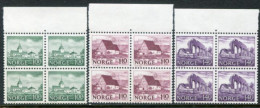 NORWAY 1978 Definitive: Buildings Blocks Of 4 MNH / **.  Michel 766-68 - Nuovi