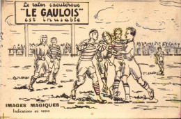 Bergougnan, Le Gaulois, Talons Caoutchouc, Illustration Rugby - Publicité