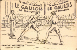 Bergougnan, Le Gaulois, Talons Caoutchouc, Illustration Boxe, Boxeurs - Advertising