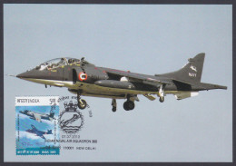 Inde India 2010 Maximum Max Card Indian Naval Squadron, Navy, Military, Aircraft, Sea Harrier, Airplane, Aeroplane, Jet - Lettres & Documents