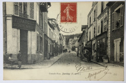 CPA 61 JUVISY Sur ORGE - Grande Rue - Belle Animation Boulangerie P. Darche - épicerie Centrale Avec Charette - Juvisy-sur-Orge