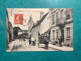 21/ Epoisses La Grande Rue  Cachet Convoyeur Ligne Au Verso Avallon.aux Larmes. - Autres & Non Classés