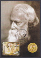 Inde India 2011 Maximum Max Card Rabindranath Tagore, Indian Bengali Poet, Poetry, Literature, Nobel Prize Winner - Cartas & Documentos