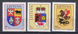 LITHUANIA 1999 Coat Of Arms MNH(**) Mi 709-711 #Lt1079 - Lithuania