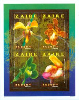 ZAIRE 1996 - Orchidées Sauvages - Bloc De 4 Valeurs - Nuevos