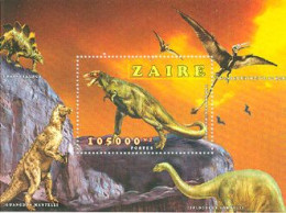 ZAIRE 1996 - Animaux Préhistoriques - Tyrannausaure - Bloc Dentelé - Nuevos