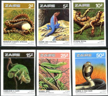 ZAIRE 1987 - Reptiles - Non Dentelés - 4 V. - Unused Stamps