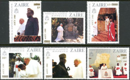 ZAIRE 1985 - 2ème Visite Du Pape Jean-Paul II  - 6 V. - Unused Stamps