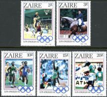 ZAIRE 1984 - J.O. Los Angeles - Disciplines - 5 V. - Unused Stamps