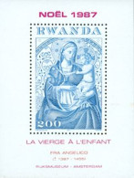 RWANDA 1987 -  Noël - La Vierge à L'enfant Par Fra Angelico - BF - Neufs