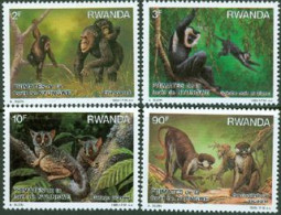 RWANDA 1988 - Primates De La Forêt De Nyungwe - 4 V. - Unused Stamps