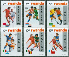 RWANDA 1990 - Football Avec Surcharge Argent Italia 1990 - 6 V. - Ongebruikt