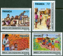 RWANDA 1989 - Auto-organisation En Milieu Rural - 4 V. - Ungebraucht