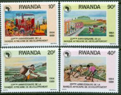 RWANDA 1990 -  Banque Africaine De Développement - 4 V. - Nuevos