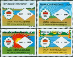 RWANDA 1989 - Centenaire De L'Union Interparlementaire - 4 V. - Nuovi