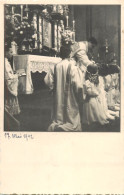 Social History Souvenir Photo Postcard 1942 Children First Communion Church - Photographs