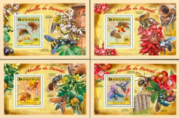 BURUNDI 2014 - Abeilles -  4 Blocs De Luxe - Unused Stamps