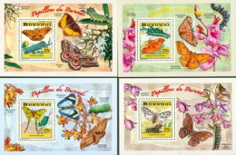 BURUNDI 2014 -  Chenilles Et Papillons - I I - 4  Blocs De Luxe-3770 BIF - Unused Stamps