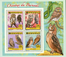 Burundi 2014 - Les Oiseaux Du Burundi - Chouettes Et Hiboux - Bloc Collectif - Owls