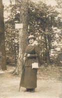 Social History Souvenir Photo Postcard 1918 Lady In Nature Forest - Photographs