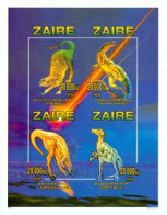 ZAIRE 1996 - Animaux Préhistoriques  -  4 Timbes En Bloc Non Dentelé - Preistorici