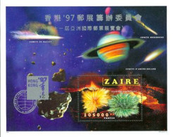 ZAIRE 1997 - Bloc Minéraux De 1996 Surchargé Hong Kong'97 - Mineralien