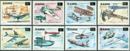 ZAIRE 1985 - Histoire De L'aviation Surchargés SABENA 1935-1985 - 8 V. - Vliegtuigen