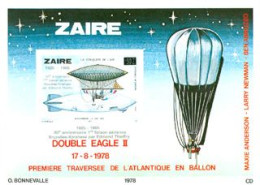 ZAIRE 1985 - Histoire De L'aviation Surchargé - BF Non Dentelé - Montgolfier