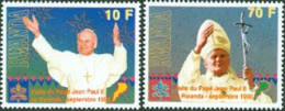 RWANDA 1990 - Voyage Du Pape Jean-Paul II - 2 V. - Papi