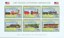 CONGO KINSHASA 2006 -  Les Trains Antiques Américains - 6 V. Non Dentelées - Trenes