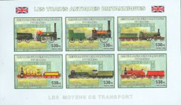 CONGO KINSHASA 2006 -  Les Trains Antiques Britanniques - 6 V. - Non Dentelés - Trains