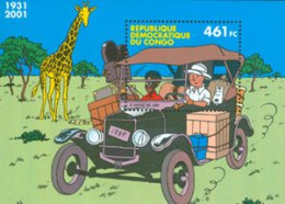 CONGO RDC 2001 - Tintin Au Congo - Bloc - Fumetti