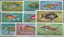 BURUNDI 1967 - Poissons - Poste Aérienne - 9 V. - Vissen