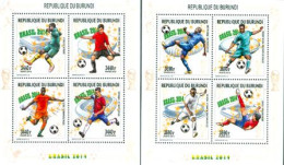 BURUNDI 2014 - Coupe Du Monde Brasil 2014 - 8 T. En 2 Feuillets - 2014 – Brasile