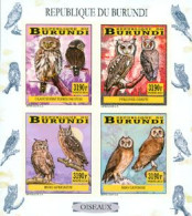 Burundi 2014 - Les Oiseaux Du Burundi -  Chouettes Et Hiboux - Feuillet Non Perforé - Unused Stamps