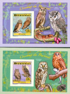 Burundi 2014 - Les Oiseaux Du Burundi - Chouettes Et Hiboux - 4 Blocs De Luxe Non Perforés - Nuevos