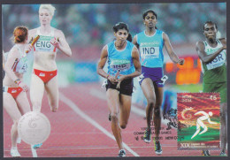 Inde India 2010 Maximum Max Card Commonwealth Games, Sport, Sports, Athletics, Woman, Women, Indian Team - Briefe U. Dokumente