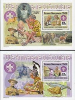 CONGO KINSHASA 2007 -  Scouts Et Animaux Sauvages - 4 Blocs De Luxe - Gorillas