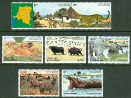 ZAIRE 1982 - Parc Des Virunga - Faune Sauvage -7 V. - Big Cats (cats Of Prey)