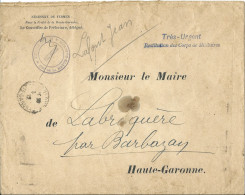 FRANCE - Enveloppe Surchargée De La Préfecture De La Haute Garonne - "Très Urgent - Restitution Des Corps De Militaires" - Storia Postale