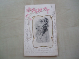 Carte Postale Ancienne 1904 FLEUR ET DAMES - Fleurs