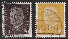 Deutsches Reich : 1928-1930 Paul Von Hindenburg 80 Pf. Braun Und Gelb Mi 422 - 437 - Used Stamps