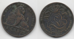 + BELGIQUE  + 5 CENTIMES  1856  + - 2 Cent