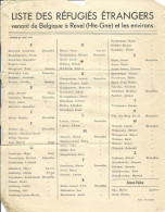 RARE - FRANCE - Entier Postal En Franchise Du Service Des Réfugiés étrangers Avec Liste Nominative Des Réfugiés - Lettres & Documents