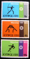 (dcos-308)   Cyprus  -  Chypre      Michel  377-79   MNH   1972 - Sommer 1972: München