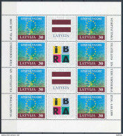 Mi 500, ** MNH, Kleinbogen, Souvenir Sheet / Council Of Europe 50th Anniversary / Flag - Latvia