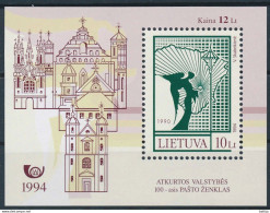 Mi Block 4 ** MNH / Stamp On Stamp - Lithuania