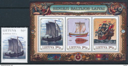 Mi 639 + Block 11 ** MNH / Ancient Ships Of The Baltic Sea, Joint Issue - Lithuania