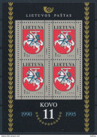 Mi Block 5 ** MNH / Restoration Of Independence 5th Anniversary - Lithuania